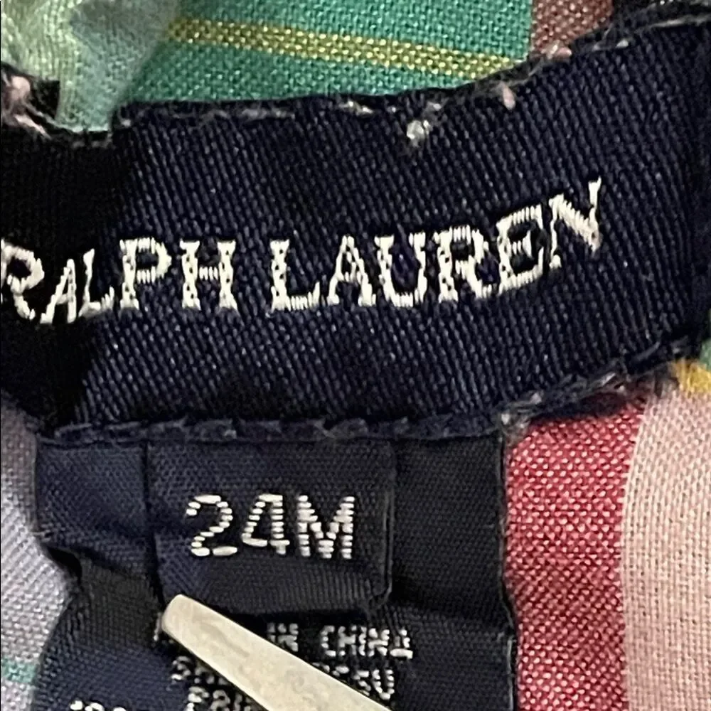 Ralph Lauren Plaid Madras Cotton Sleeveless Dress Infant Size 24 Months Preppy